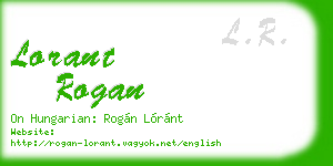 lorant rogan business card